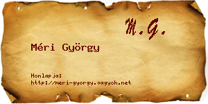 Méri György névjegykártya